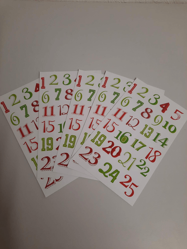 Chiffre de 1 à 25 Noël neuf lot de 5 