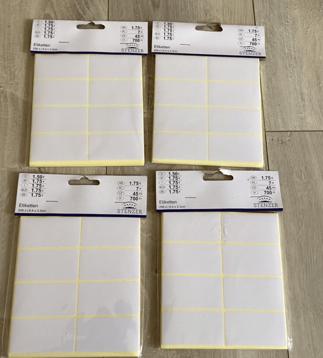 Etiquettes neuf 