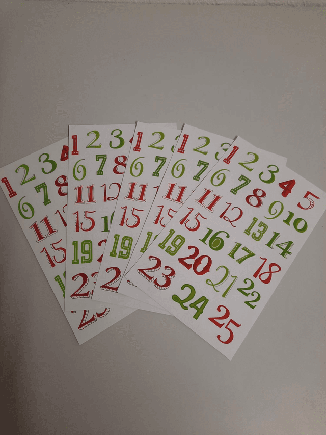 Chiffre de 1 à 25 Noël neuf lot de 5 